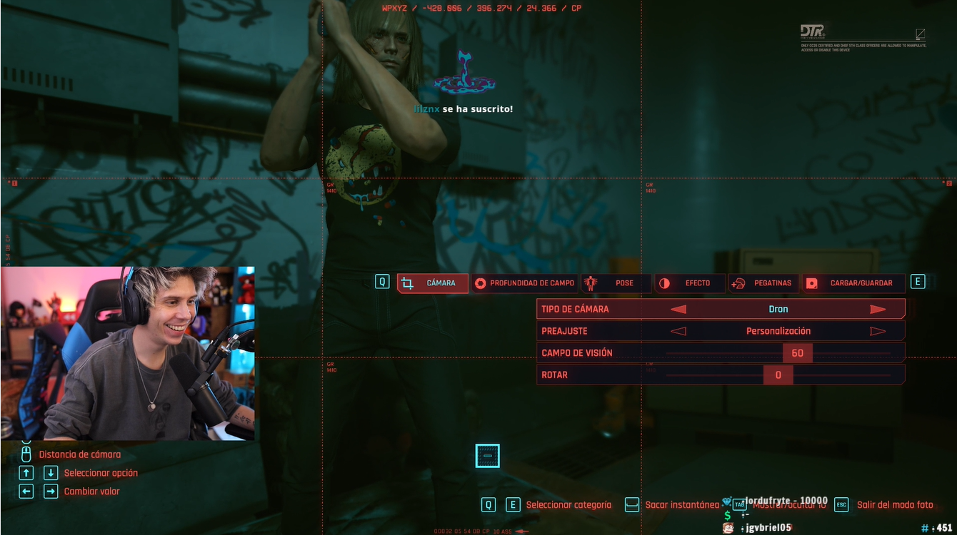 Rubius jugando a Cyberpunk 2077