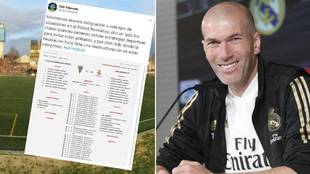 La reflexin de Zidane tras el 31-0 de los benjamines del Madrid al Villaverde: "Estn ah y juegan"