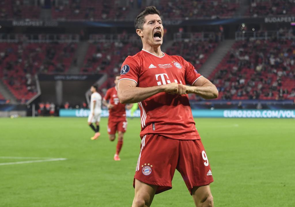 Lewandowski celebra un gol con el Bayern de Múnich