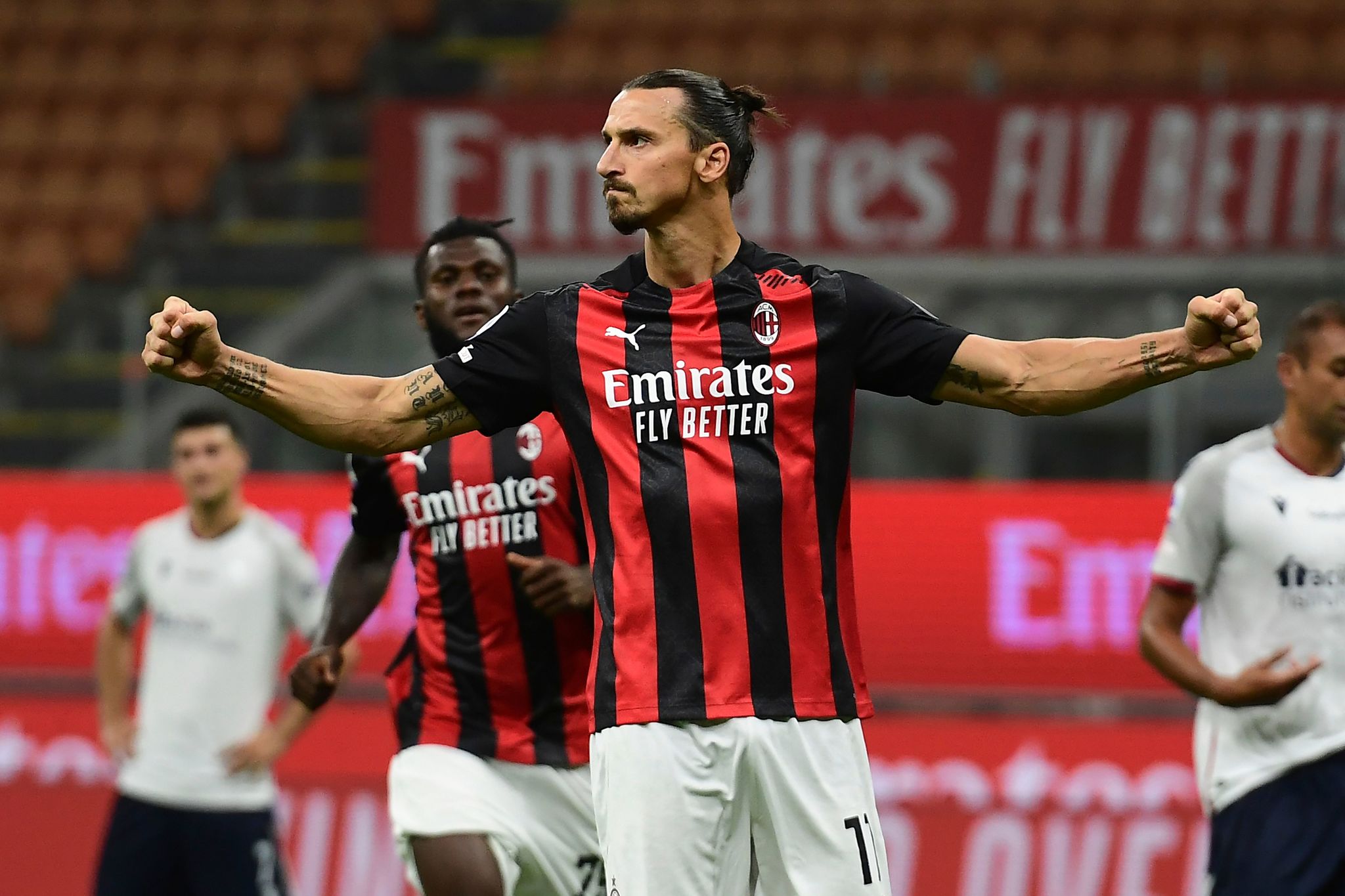 Ibrahimovic celebra un gol con el Milan