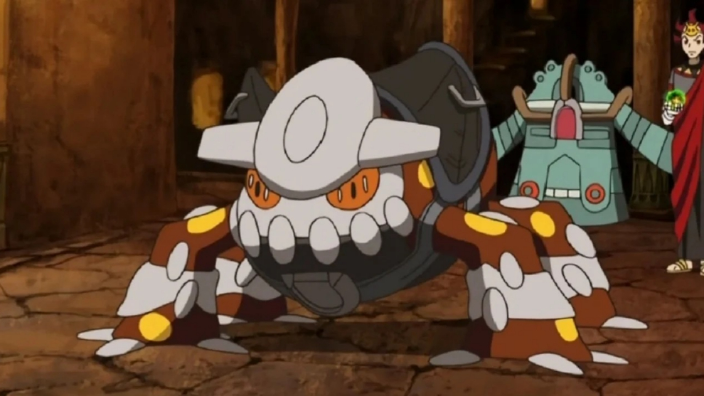Heatran, el legendario Pokmon de tipos Acero y Fuego, durante su intervencin en el anime.