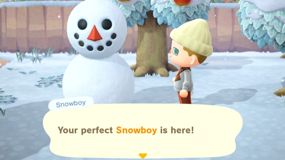 Podemos crear muecos de nieve en el update invernal de Animal Crossing: New Horizons.