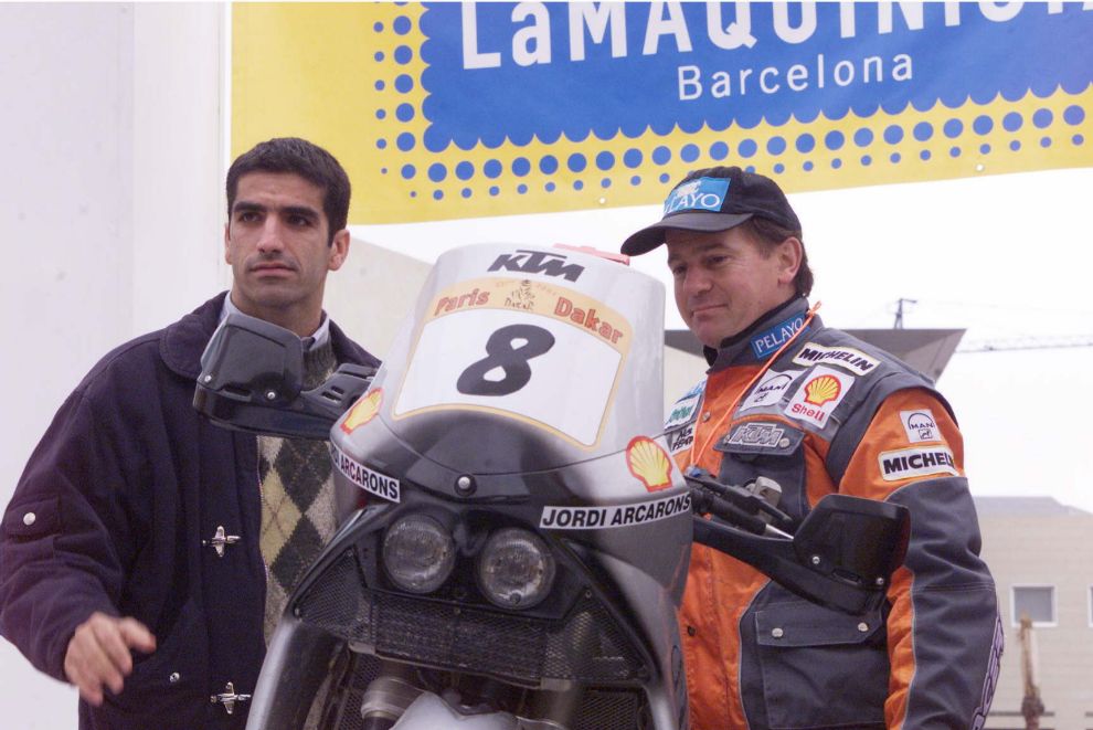 Con Marc Gen, en la salida del Dakar del ao 2000.