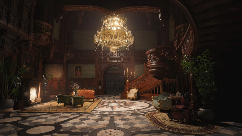 La mansin de la demo de Resident Evil Village ha presentado texturas y detalles muy pulidos.
