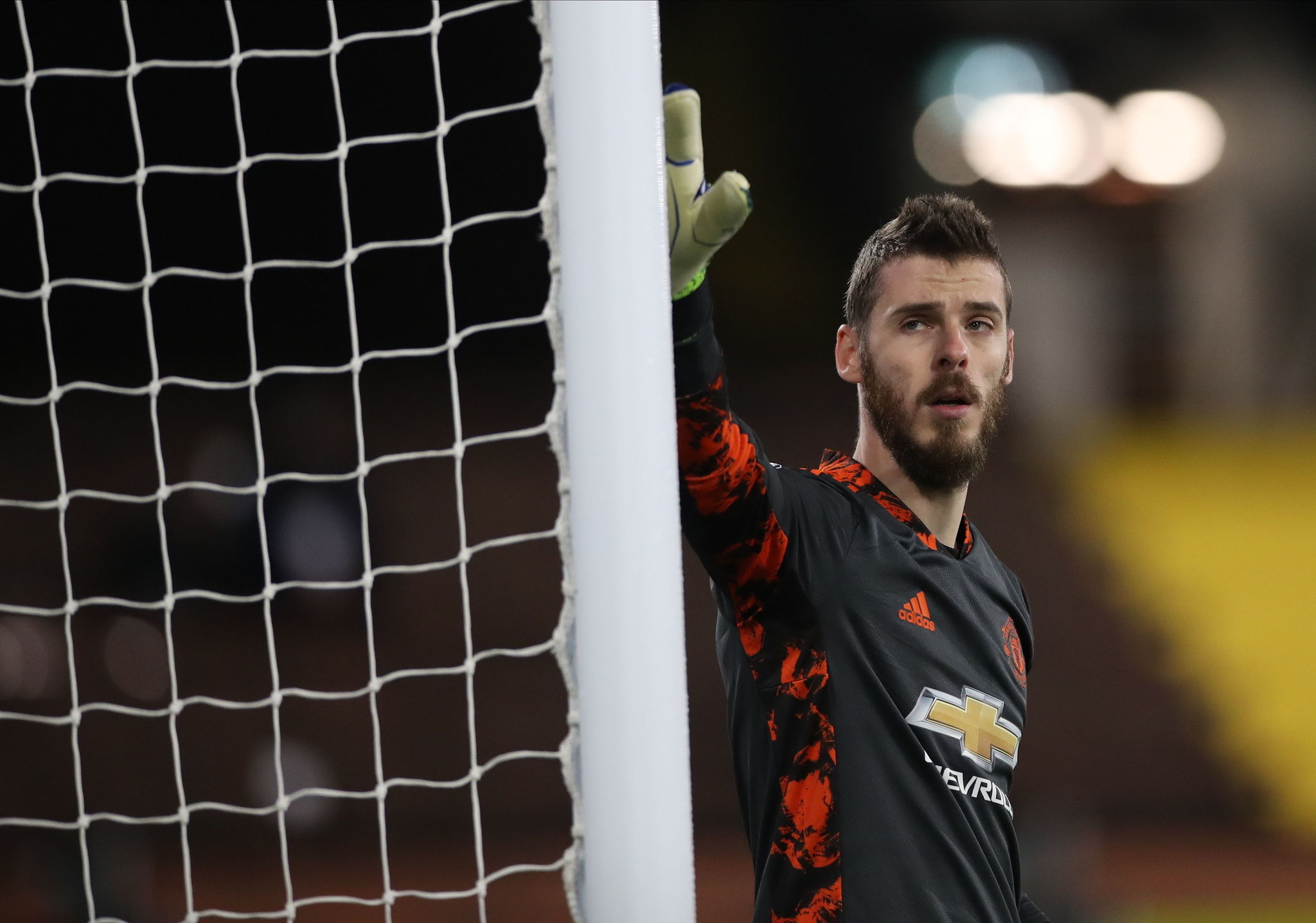London (United Kingdom), 20/01/2021.- Manchester United's goalkeeper David de lt;HIT gt;Gea lt;/HIT gt; during the English Premier League soccer match between Fulham FC and Manchester United in London, Britain, 20 January 2021. (Reino Unido, Londres) EFE/EPA/Peter Cziborra / POOL EDITORIAL USE ONLY. No use with unauthorized audio, video, data, fixture lists, club/league logos or 'live' services. Online in-match use limited to 120 images, no video emulation. No use in betting, games or single club/league/player publications