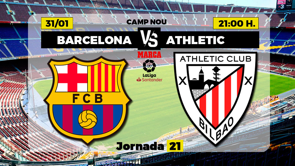 El Barcelona recibe a las 21:00 horas al Athletic en el Camp Nou