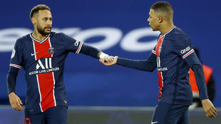 Neymar y Mbapp, durante un partido del PSG.