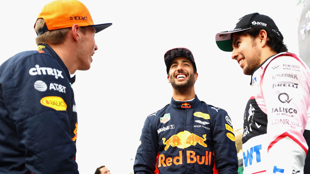 Verstappen, Ricciardo y Checo Prez.