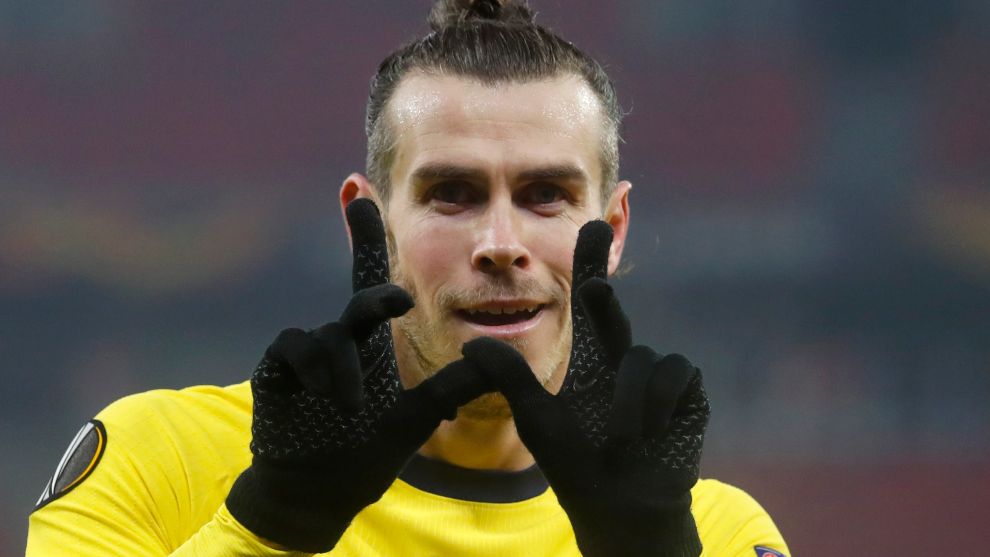 Bale celebra su gol.