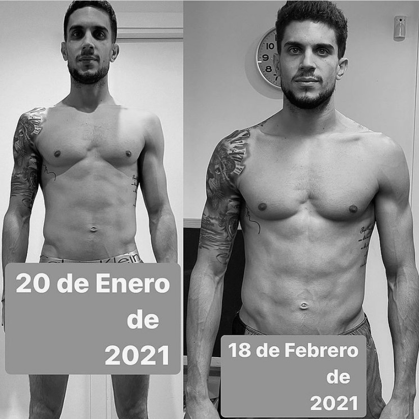 Before and after Bartra's weight loss