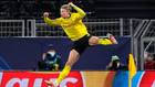 Erling Haaland celebra un gol con el Dortmund.