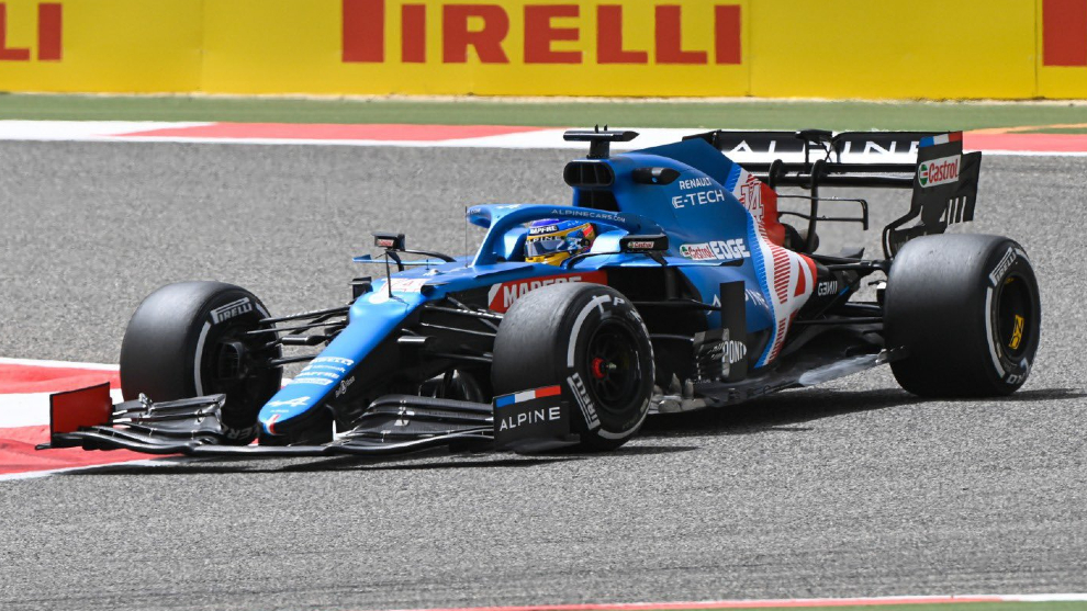 Alonso, en el circuito de Sahkir.