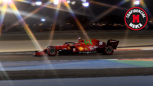Carlos Sainz, con el SF21, en el Gran Premio de Bahrin