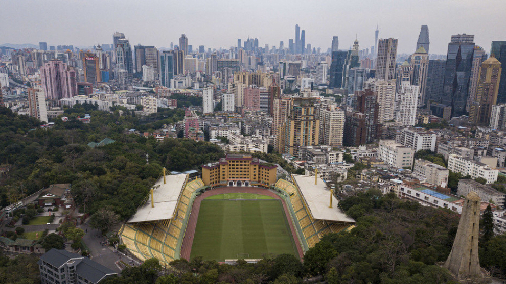 Parque de Yuexiu en Cantn en donde esta situado el estadio de Yuexiushan, sede del Guangzhou City