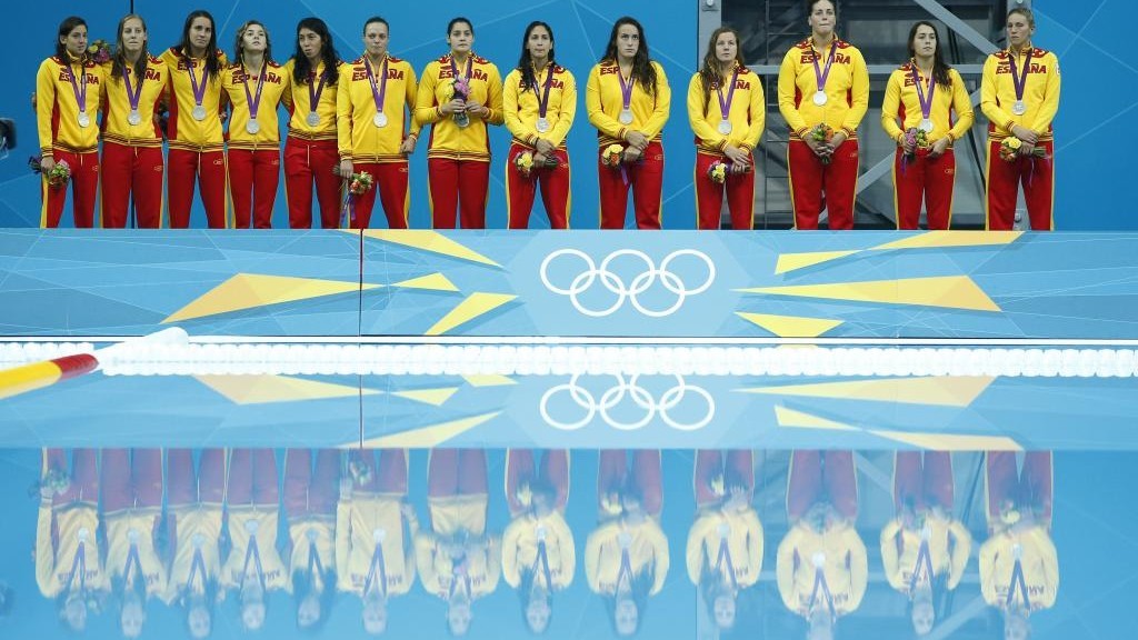 La selección española en el podio de Londres 2012, por la medalla de plata