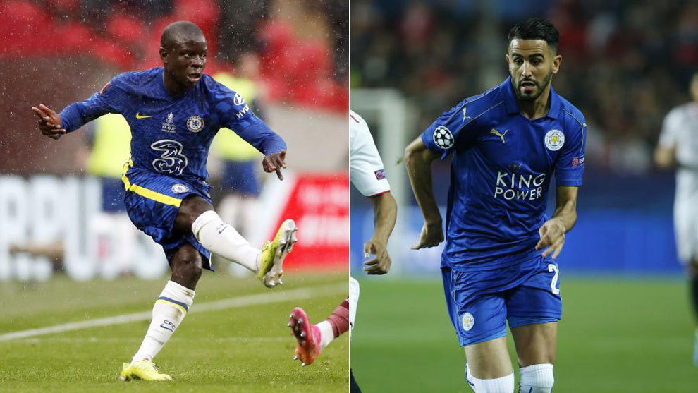 Kanté, con el Chelsea. Mahrez, con el Leicester.