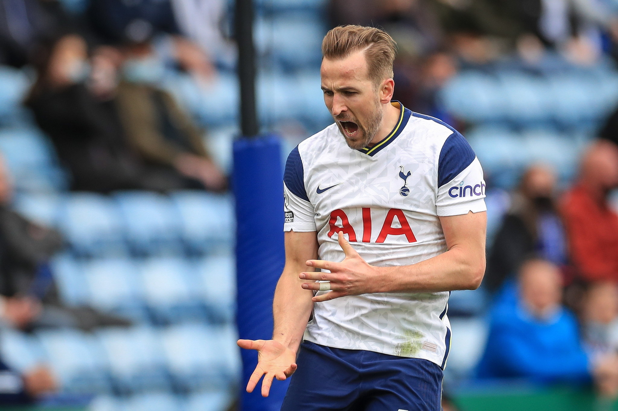 Harry Kane after scoring against Leicester City on the last day of the season.