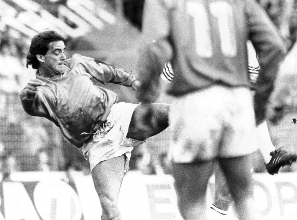 Mancini, durante un partido en la Eurocopa de 1988