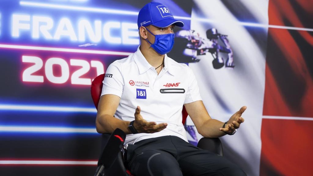 Mick Schumacher, durante la rueda de prensa previa al GP de Francia