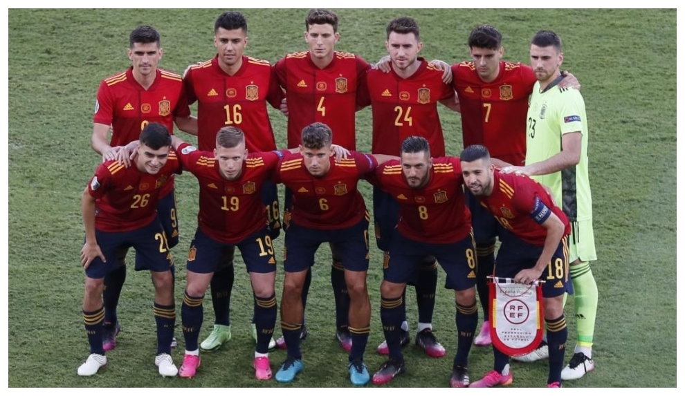 El once inicial de la selección española ante Polonia.