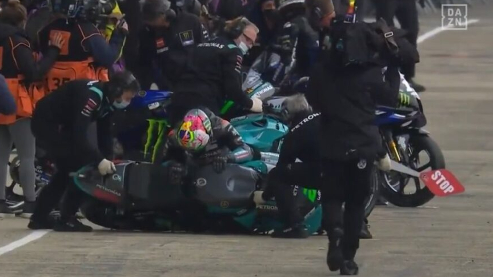 Morbidelli, cuando se cay en Le Mans.