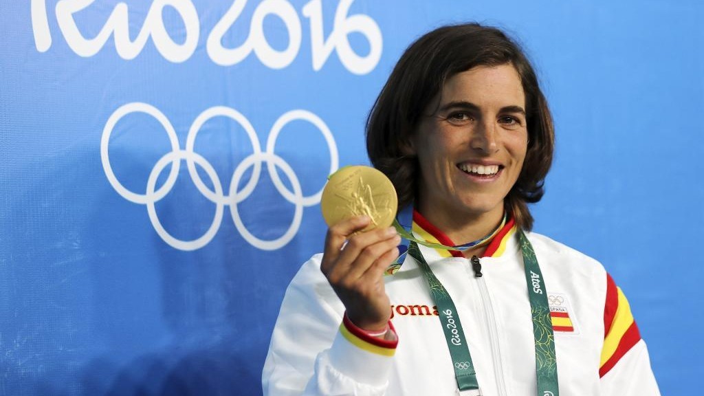 Maialen Chourraut, con la medalla de oro ganada en Río 2016