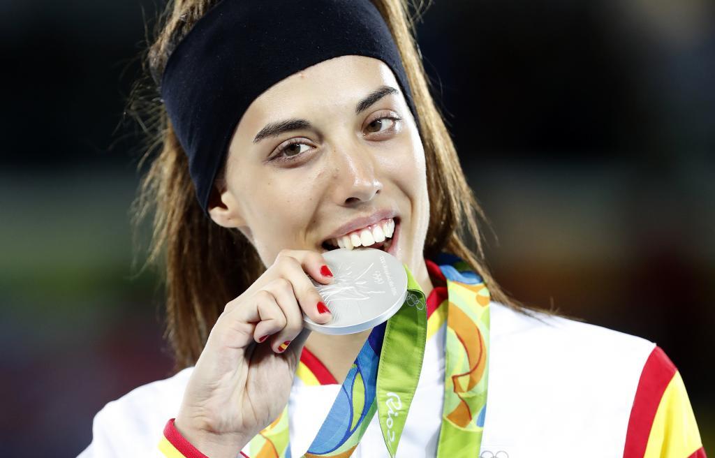 Eva Calvo, con la medalla de plata en taekwondo ganada en los Juegos Olímpicos de Rio