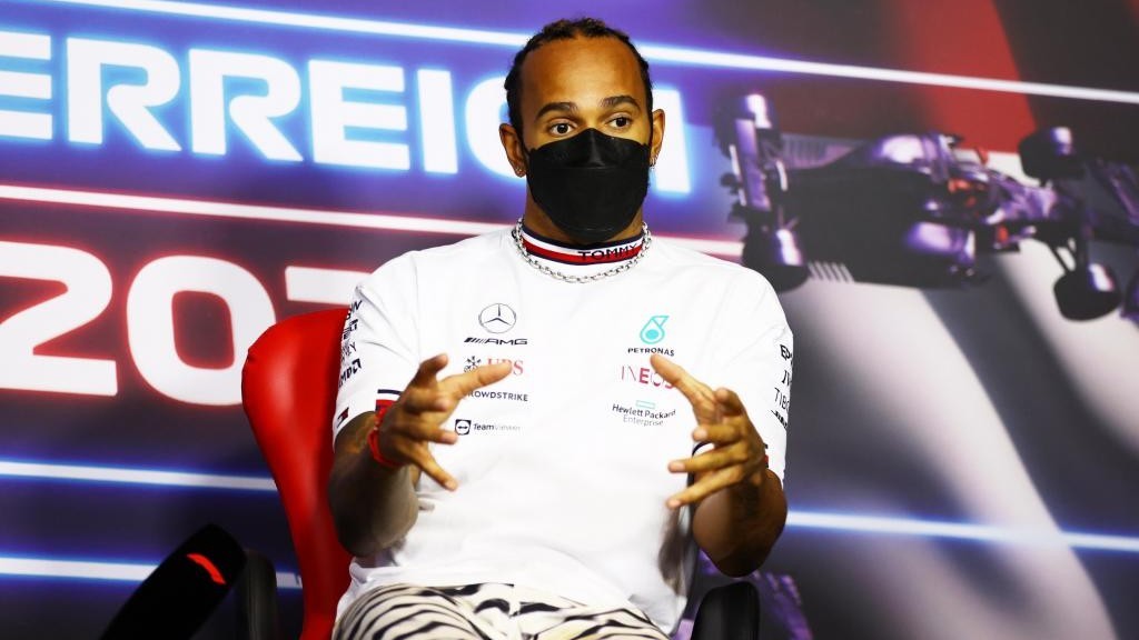 Lewis Hamilton, en la rueda de prensa del jueves en el GP de Austria 2020.