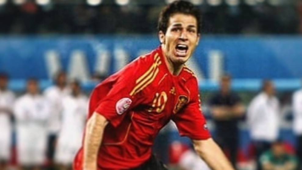 Cesc Fabregas (34) after scoring the penalty against Italy in the quarterfinals.