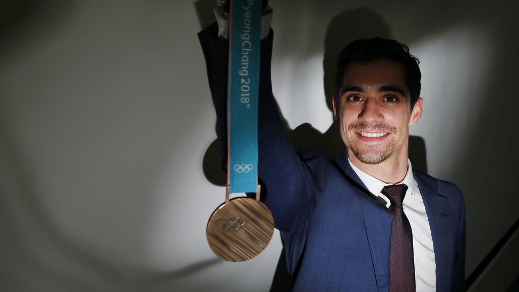 Javier Fernández, con la medalla de bronce en patinaje ganada en los Juegos de PyeongChang 2018