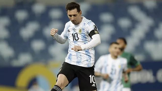 Messi celebrates one of his Copa America goals