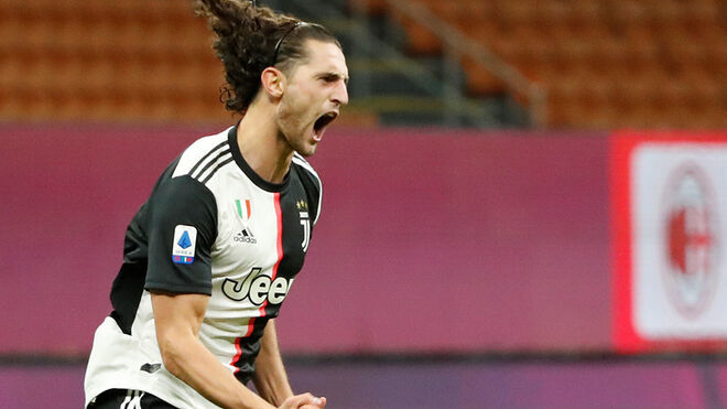 Rabiot celebrando un gol con la Juventus.