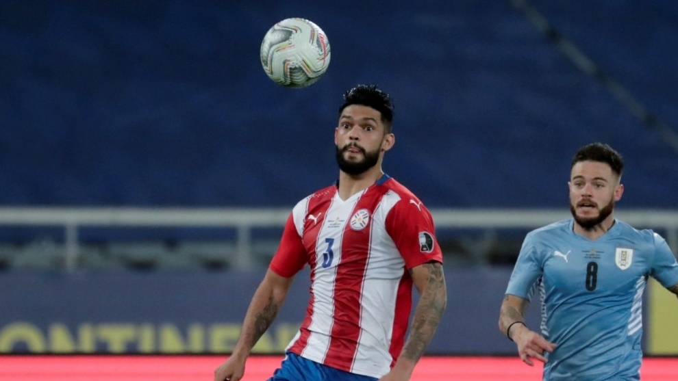 Omar Alderete, en el partido de la Copa América entre Paraguay y Uruguay.