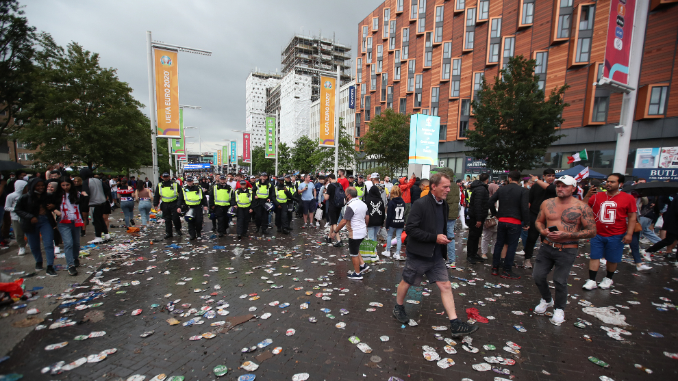 El caos se desató en Wembley previo a la gran final de la Eurocopa 2020.