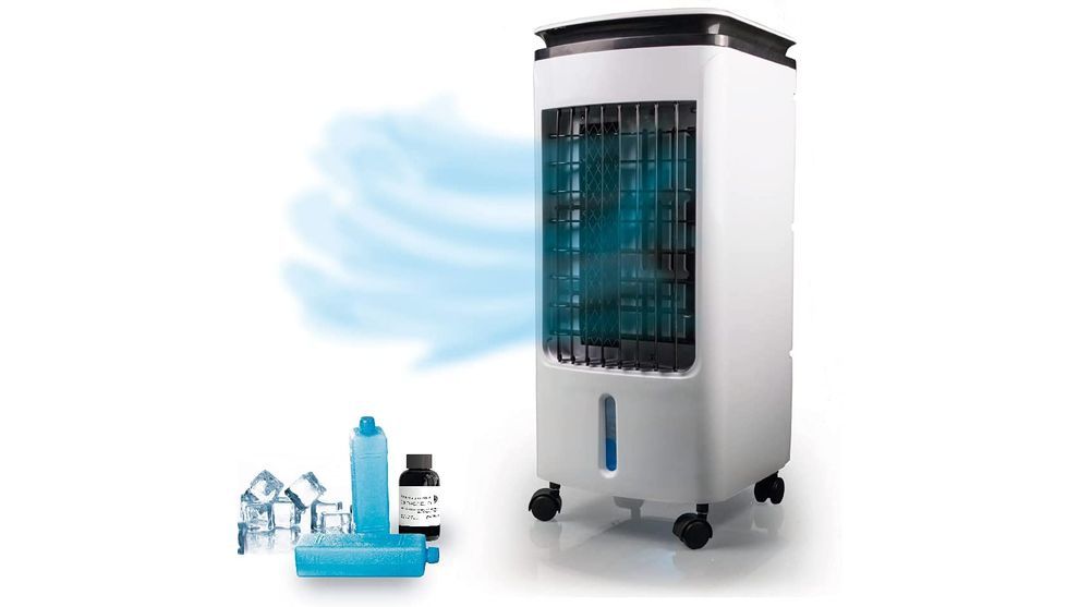 Mini Enfriador de Aire Climatizador Evaporativo Ventitilador con agua fría 