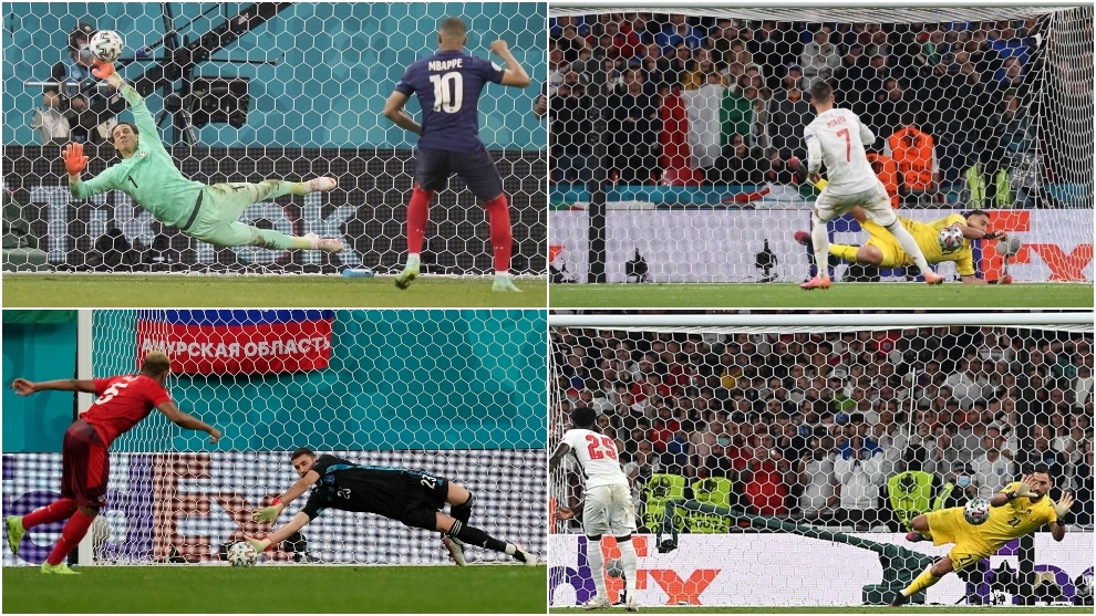Various penalty shootouts from Euro 2020.