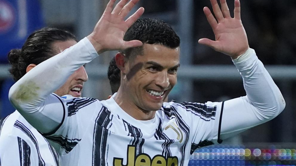 Cristiano celebra un gol con la Juve.