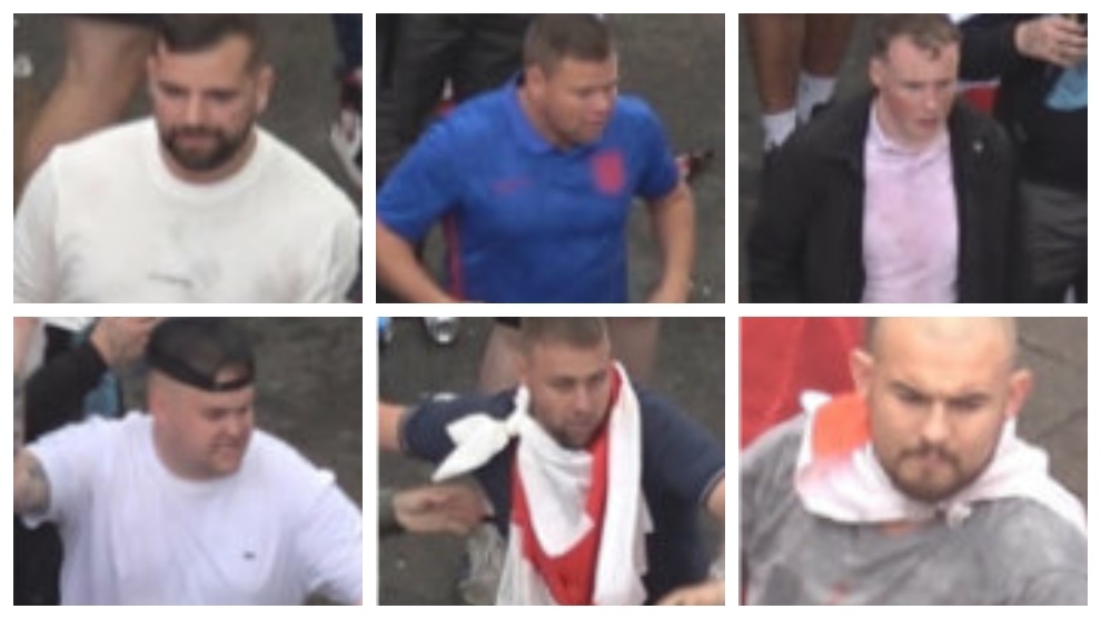 Seis imágenes de los sospechosos que ha difundido la policía.