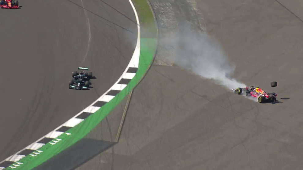As qued el coche de Max Verstappen despus del choque con...