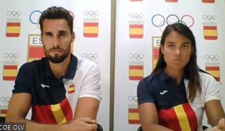 Jaime Canalejo y Aina Cid, en una rueda de prensa telem