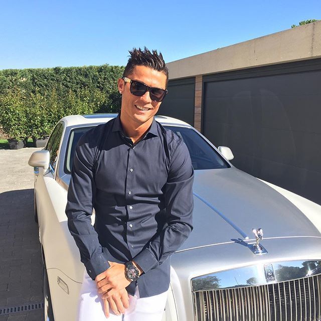 El Rolls-Royce Ghost de Cristiano Ronaldo en una imagen de 2015.