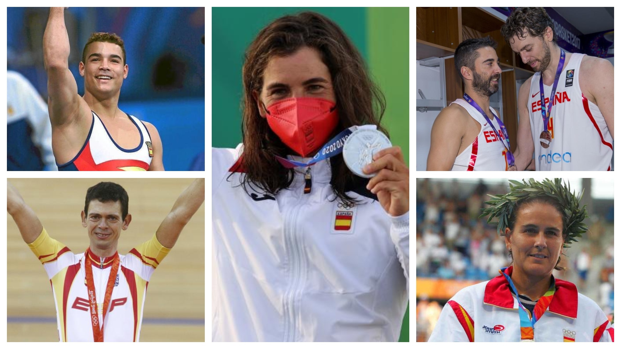 Ganadores de medalla españoles en tres Juegos Olímpicos.