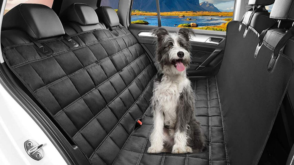 Funda Protectora de Asiento Trasero Para Mascotas Perros con logotipo se ajusta Opel Adam 12-On