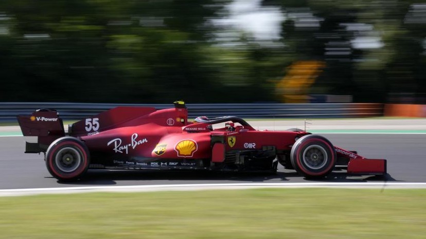 Sainz, en los Libres del Gran Premio de Hungría 2021.