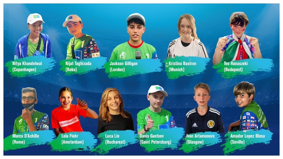 Los 11 ganadores del programa 'Gazprom Football for Friendship'.