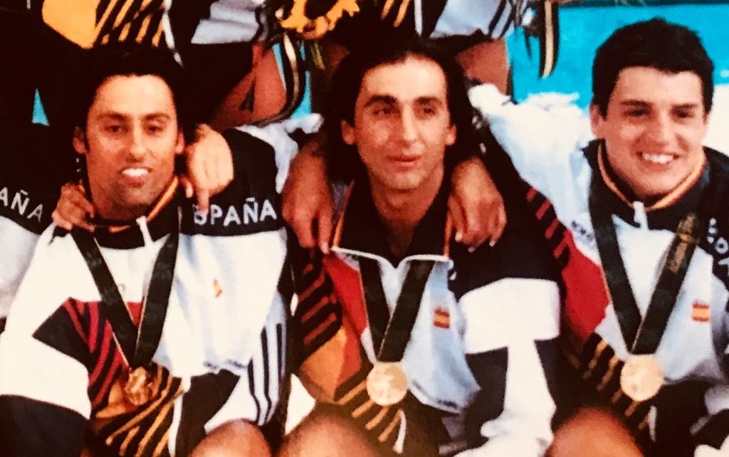 Jordi Payá, a la izquierda con la medalla de oro de Atlanta 1996.