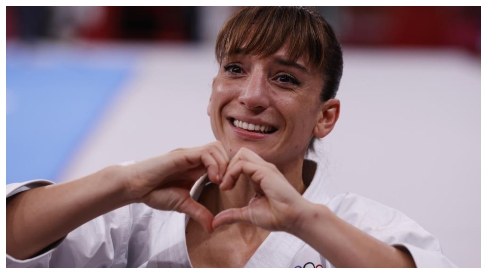 Sandra Sánchez, tras conquistar la medalla de oro.