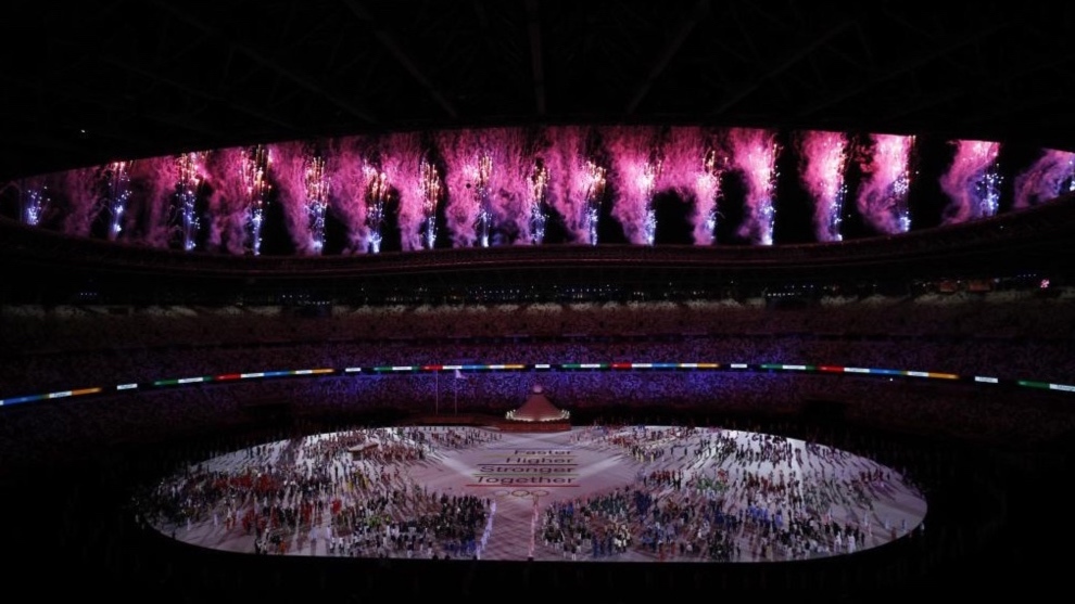 Uno de los momentos de la ceremonia de inauguración de los Juegos Olímpicos de Tokio.