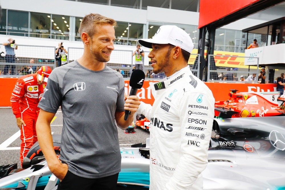 Button and Hamilton in 2017 at the Japanese GP
