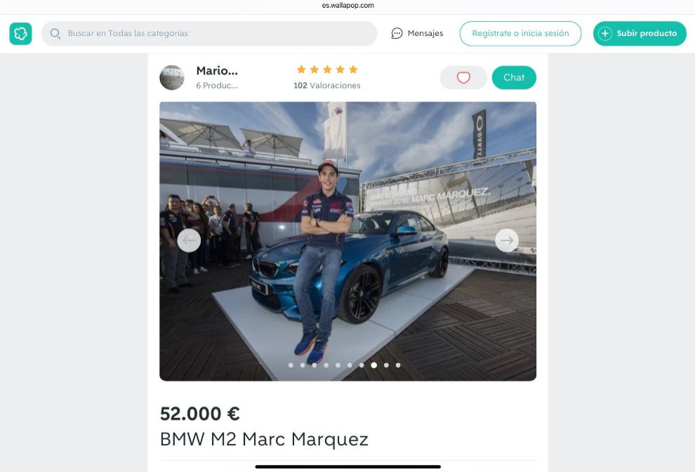 Marc Mrquez - Wallapop - BMW M2 Coup - a la venta - segunda mano - BMW M Award - MotoGP